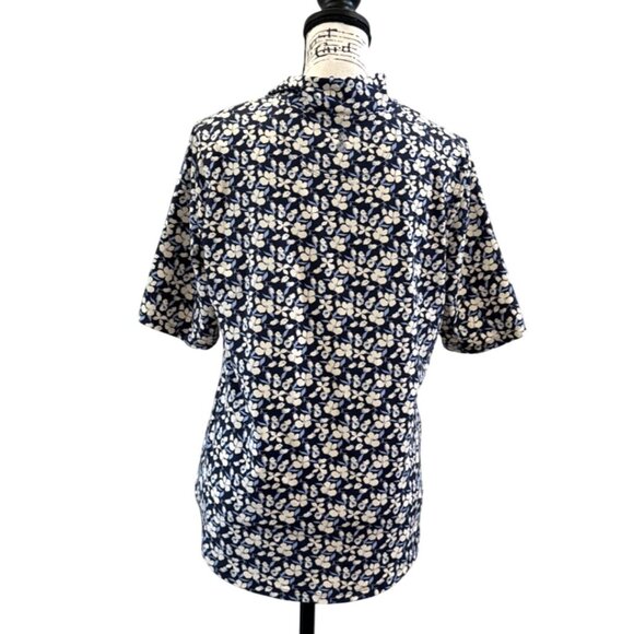 Tommy Bahama IslandZone Women's Top 1/4 Zip Short Sleeve Floral Blue Performance - Picture 3 of 7